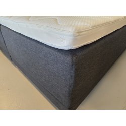 *Fast lavpris* - DF Bokselevationsseng 180 x 200 cm gr� inkl. sengegavl, koldskum H-Split topmadras og sengeben