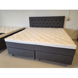 *Fast lavpris* - Kontinentalseng 210*210 cm Antracit. Incl. sengegavl.