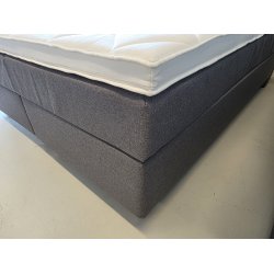 *Fast lavpris* - 160x200 Kontinentalseng, Lys gr�. Incl. Sengegavl