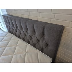 *Fast lavpris* - 160x200 Kontinentalseng, Lys gr�. Incl. Sengegavl