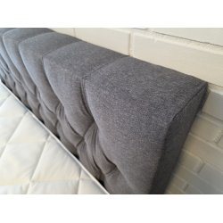 *Fast lavpris* - 160x200 Kontinentalseng, Lys gr�. Incl. Sengegavl