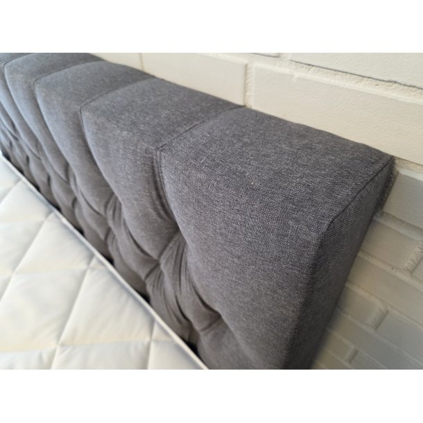 *Fast lavpris* - 160x200 Kontinentalseng, Lys gr�. Incl. Sengegavl