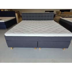 *Fast lavpris* - Kontinentalseng 210*210 cm Antracit. Incl. sengegavl.
