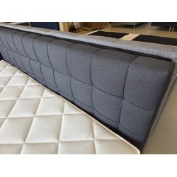 *Fast lavpris* - Kontinentalseng 210*210 cm Antracit. Incl. sengegavl.