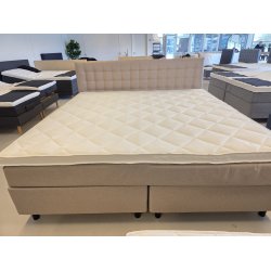 *Fast lavpris* - Kontinentalseng 210x210 cm incl. sengegavl - beige