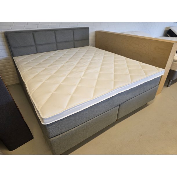 *Fast lavpris* - Kontinentalseng 180x200 cm incl. sengegavl - gr� boucl�