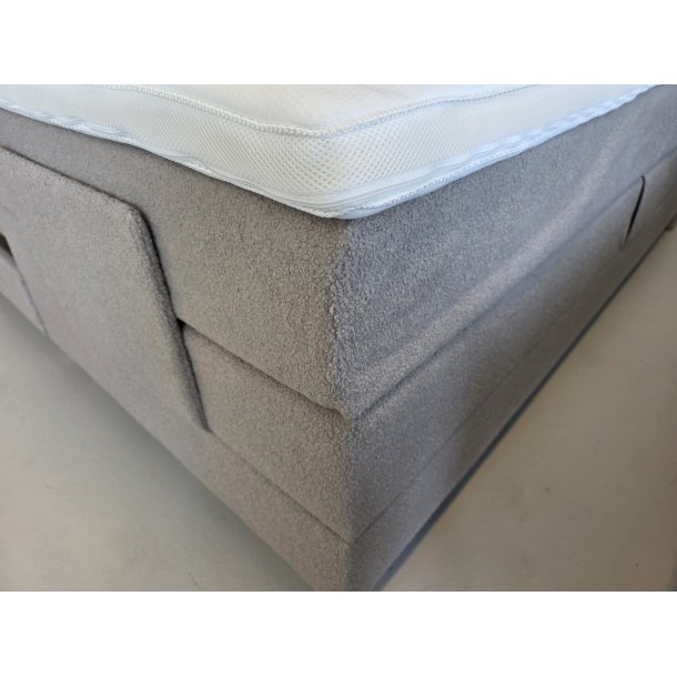 *Fast lavpris* - Dobbeltfjedret elevationsseng 180x200 cm - Beige Boucl�