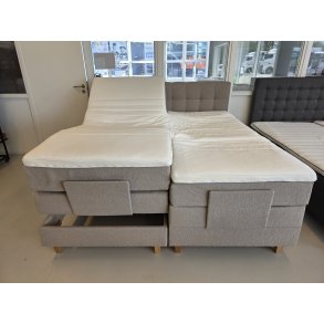 *Fast lavpris* - Dobbeltfjedret elevationsseng 180x200 cm - Beige Boucl�
