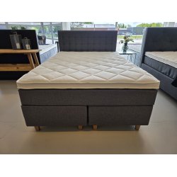 *Fast lavpris* - Kontinentalseng 140x200 cm incl. sengegavl - Antracitgr�