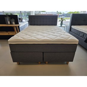 *Fast lavpris* - Kontinentalseng 140x200 cm incl. sengegavl - Antracitgr�