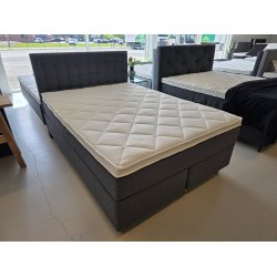 *Fast lavpris* - Kontinentalseng 140x200 cm incl. sengegavl - Antracitgr�