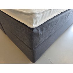 *Fast lavpris* - Kontinentalseng 140x200 cm incl. sengegavl - Antracitgr�