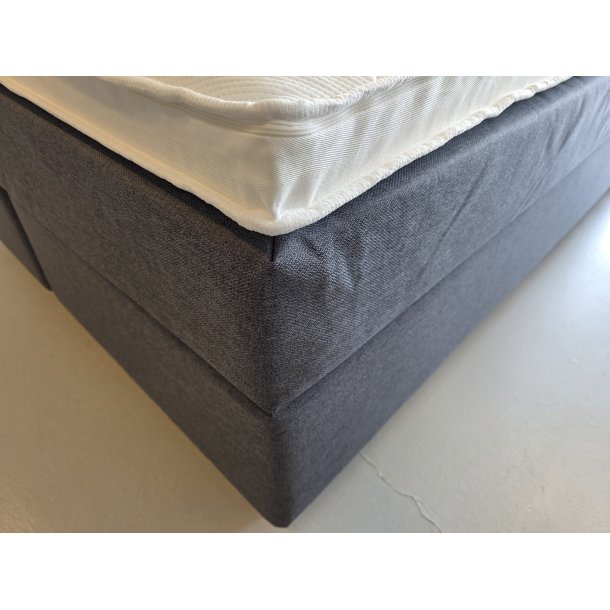 *Fast lavpris* - Kontinentalseng 140x200 cm incl. sengegavl - Antracitgr�
