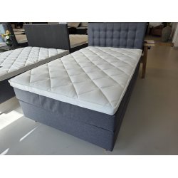 *Fast lavpris* - Kontinentalseng 120x200 cm incl. sengegavl - Antracitgr�