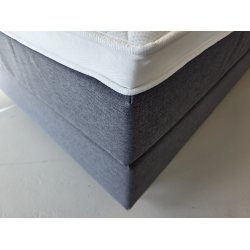 *Fast lavpris* - Kontinentalseng 120x200 cm incl. sengegavl - Antracitgr�