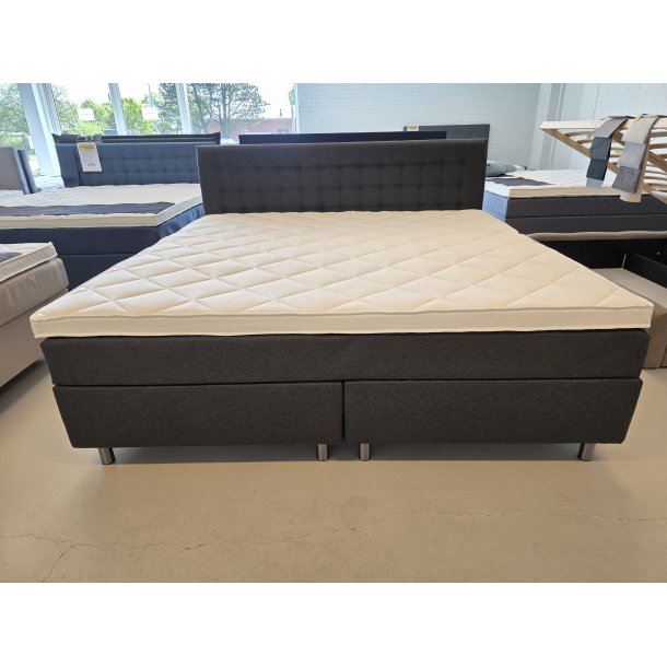 *Fast lavpris* - Kontinentalseng 210x210 cm incl. sengegavl - Antracit