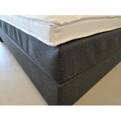 *Fast lavpris* - Kontinentalseng 210x210 cm incl. sengegavl - Antracit