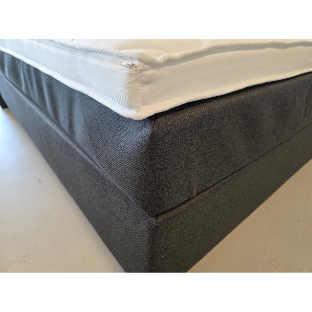 *Fast lavpris* - Kontinentalseng 210x210 cm incl. sengegavl - Antracit