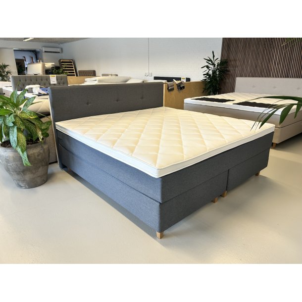 *FAST LAVPRIS* - Kontinentalseng 200x200 Antracit gr� - Incl. sengegavl