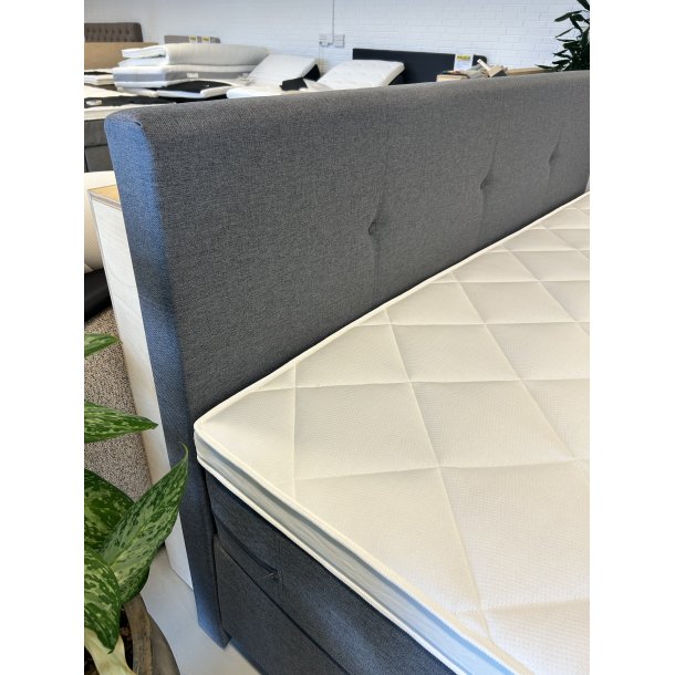 *FAST LAVPRIS* - Kontinentalseng 200x200 Antracit gr� - Incl. sengegavl