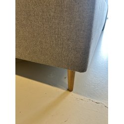 *Fast lavpris* - 160x200 Kontinentalseng, Lys gr� Incl. sengegavl