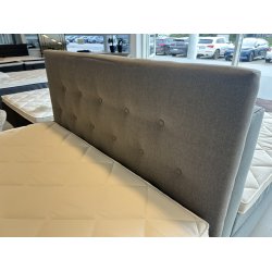 *Fast lavpris* - 160x200 Kontinentalseng, Lys gr� Incl. sengegavl