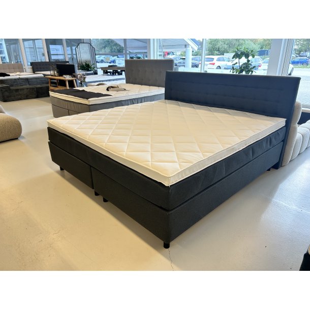 *Fast lavpris* - Kontinentalseng 210x210 cm incl. sengegavl - Antracit