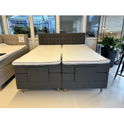*Fast lavpris* - Dobbeltfjedret elevationsseng 180x210 cm - Antracit