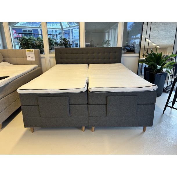 *Fast lavpris* - Dobbeltfjedret elevationsseng 180x210 cm - Antracit