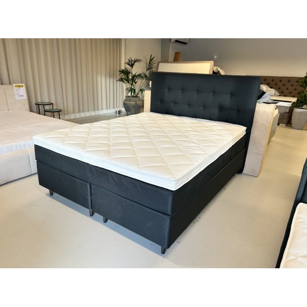 *Fast lavpris* - 160x200 Kontinentalseng, Koksgr� Incl. sengegavl