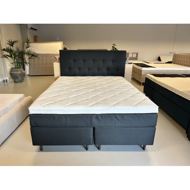 *Fast lavpris* - 160x200 Kontinentalseng, Koksgr� Incl. sengegavl