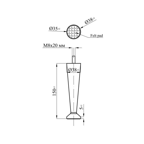 15CM CHAMPAGNE SENGEBEN/SOFABEN KS.  4 STK.