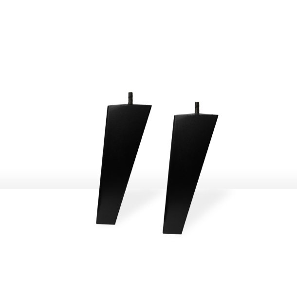 19CM VINKLET TREKANTET SORT SENGEBEN/SOFABEN KS.  4 STK.