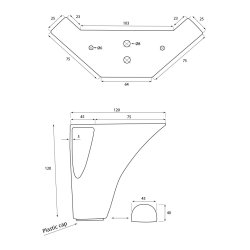 12CM DELUX TRIANGLE SORT SENGEBEN/SOFABEN KS.  4 STK.