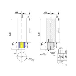 19CM BG MED MESSING RING SENGEBEN/SOFABEN KS.  4 STK.