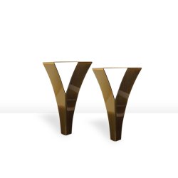 19CM TREKANTET MESSING SENGEBEN/SOFABEN KS.  4 STK.