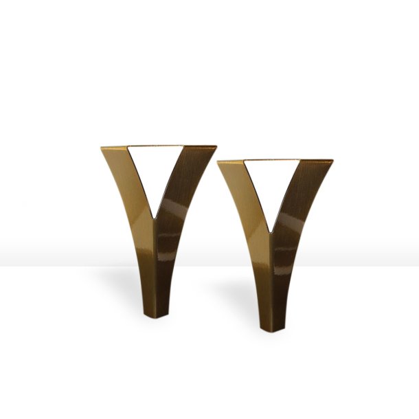 19CM TREKANTET MESSING SENGEBEN/SOFABEN KS.  4 STK.