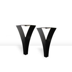 19CM TREKANTET SORT SENGEBEN/SOFABEN KS.  4 STK.