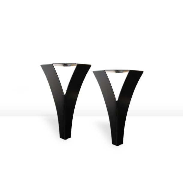 19CM TREKANTET SORT SENGEBEN/SOFABEN KS.  4 STK.